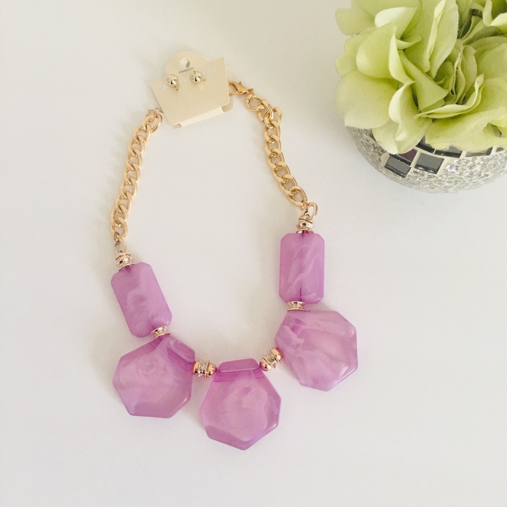 Women Purple Statement necklace